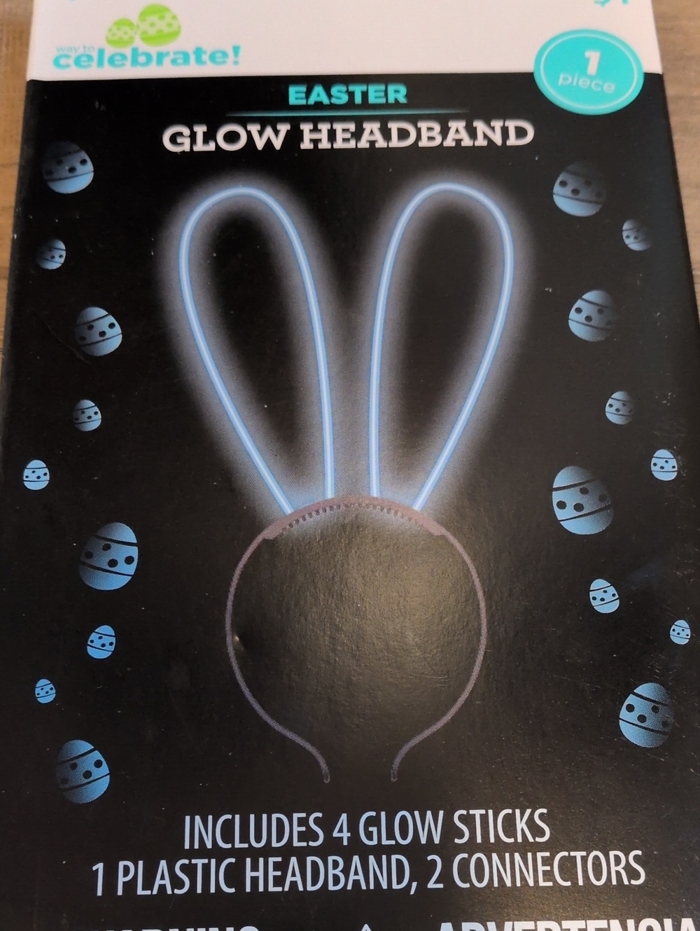 Glow Headband Easter Bunny Ears - Blue